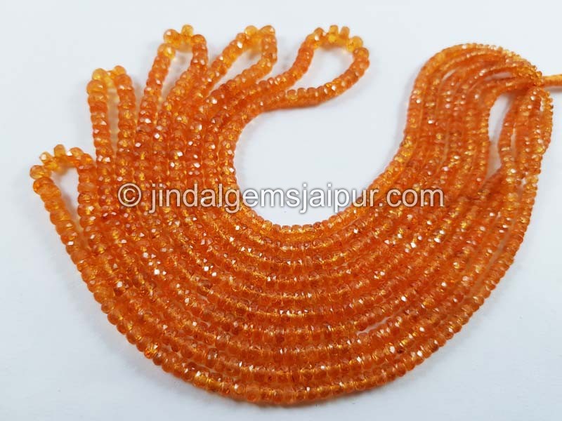 Mandarin Garnet Faceted Roundelle Beads